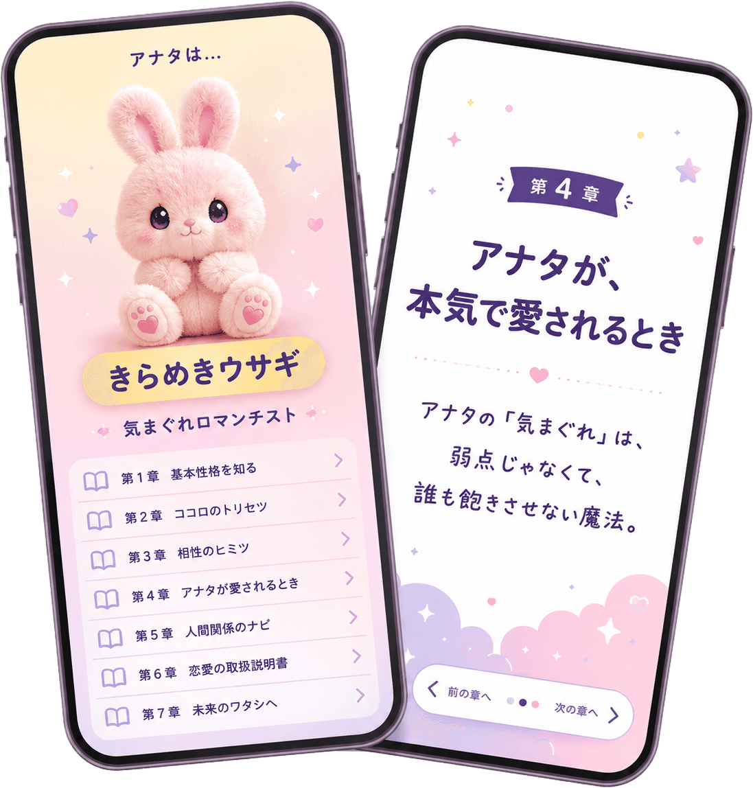 ワタシのトリセツ アプリ画面の例